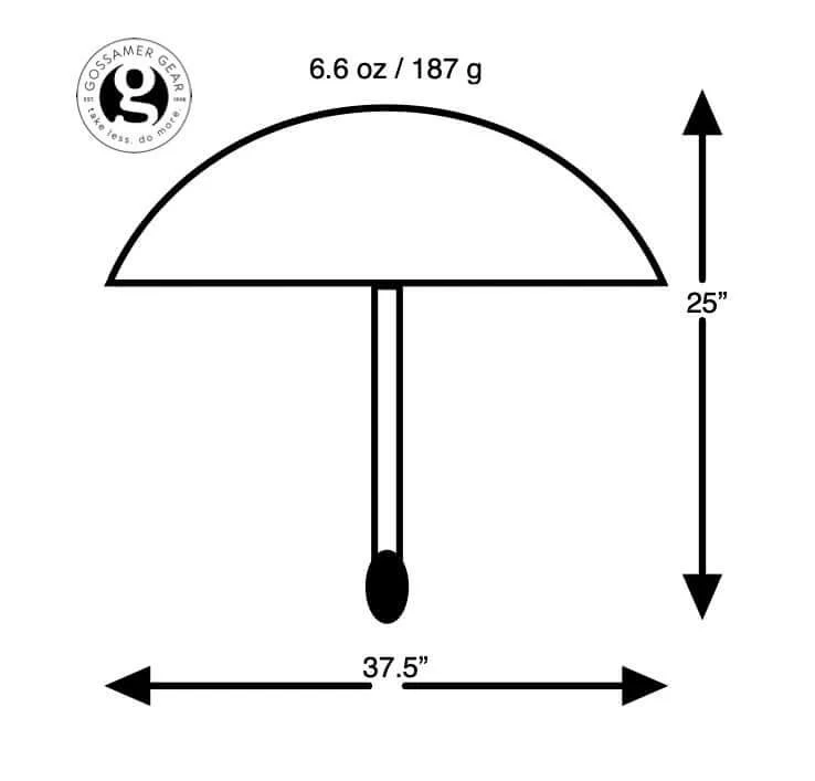 GOSSAMER GEAR Lightrek Hiking Chrome Umbrella - Image 5
