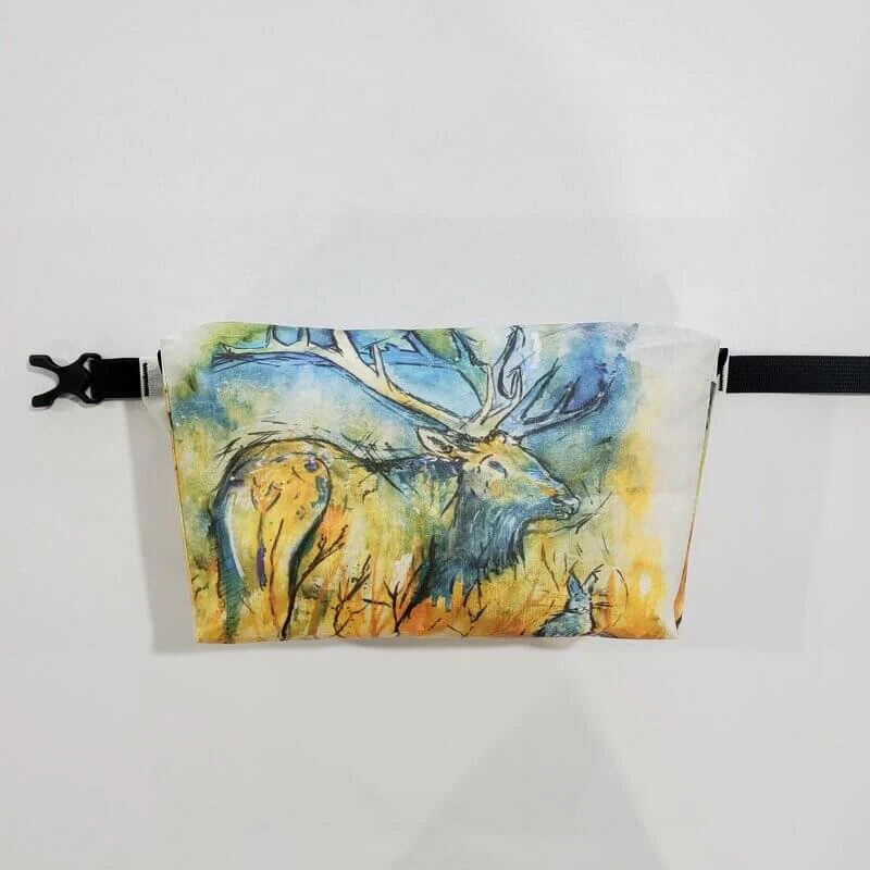 HIGH TAIL DESIGNS Watercolor Ultralight Fanny Pack v1.5 Elk & Rabbit - Image 3